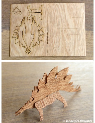 Carte postale en bois Stégosaure